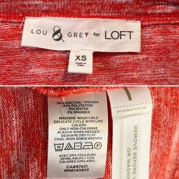 Lou & Grey Red tiered maxi dress knitted Size XS Space Dye stretchy - Picture 8 of 10